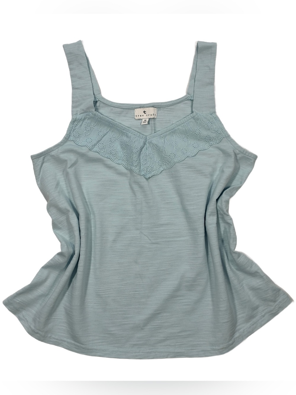 2010s True Craft Light Blue Lace-Trim Tank